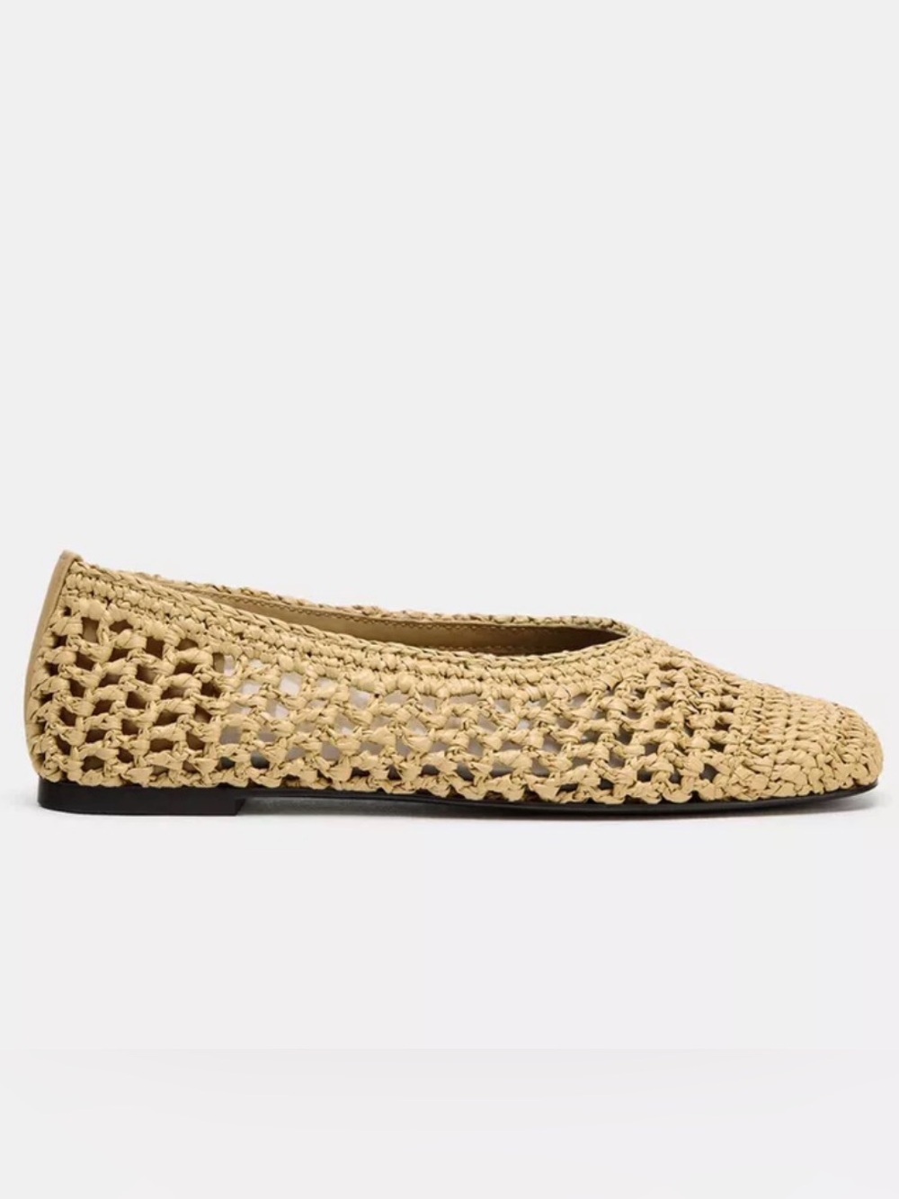 ZARA Woven Ballet Flats NWT